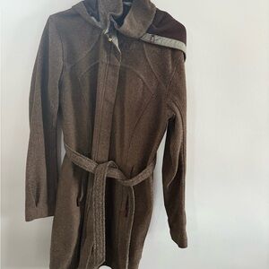 Brown Hooded Women's Coat
